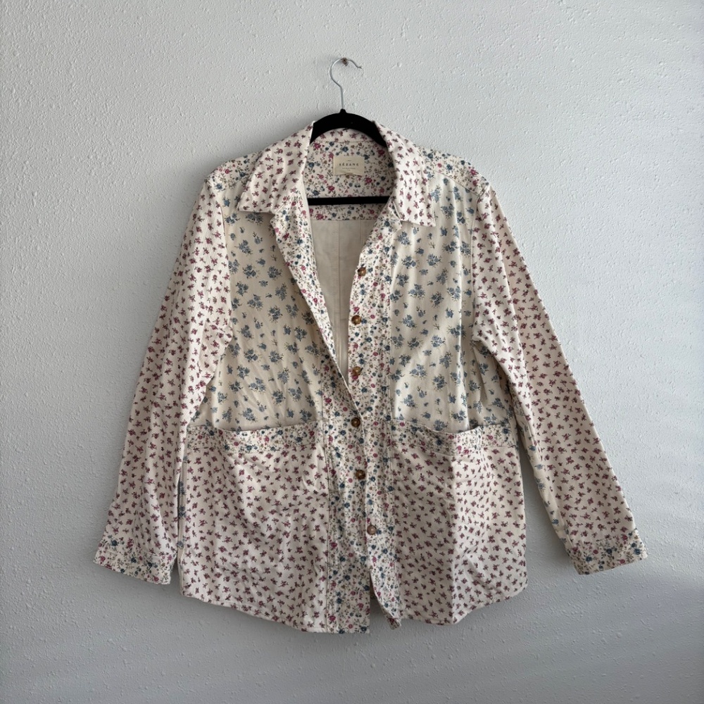 Sezane Will Jacket Canvas Floral Patchwork - Size… - image 3